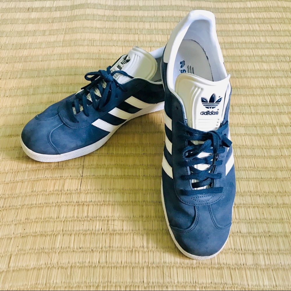 Adidas Gazelle Navy Blue Suede Fashion Sneakers, US Men Size 14